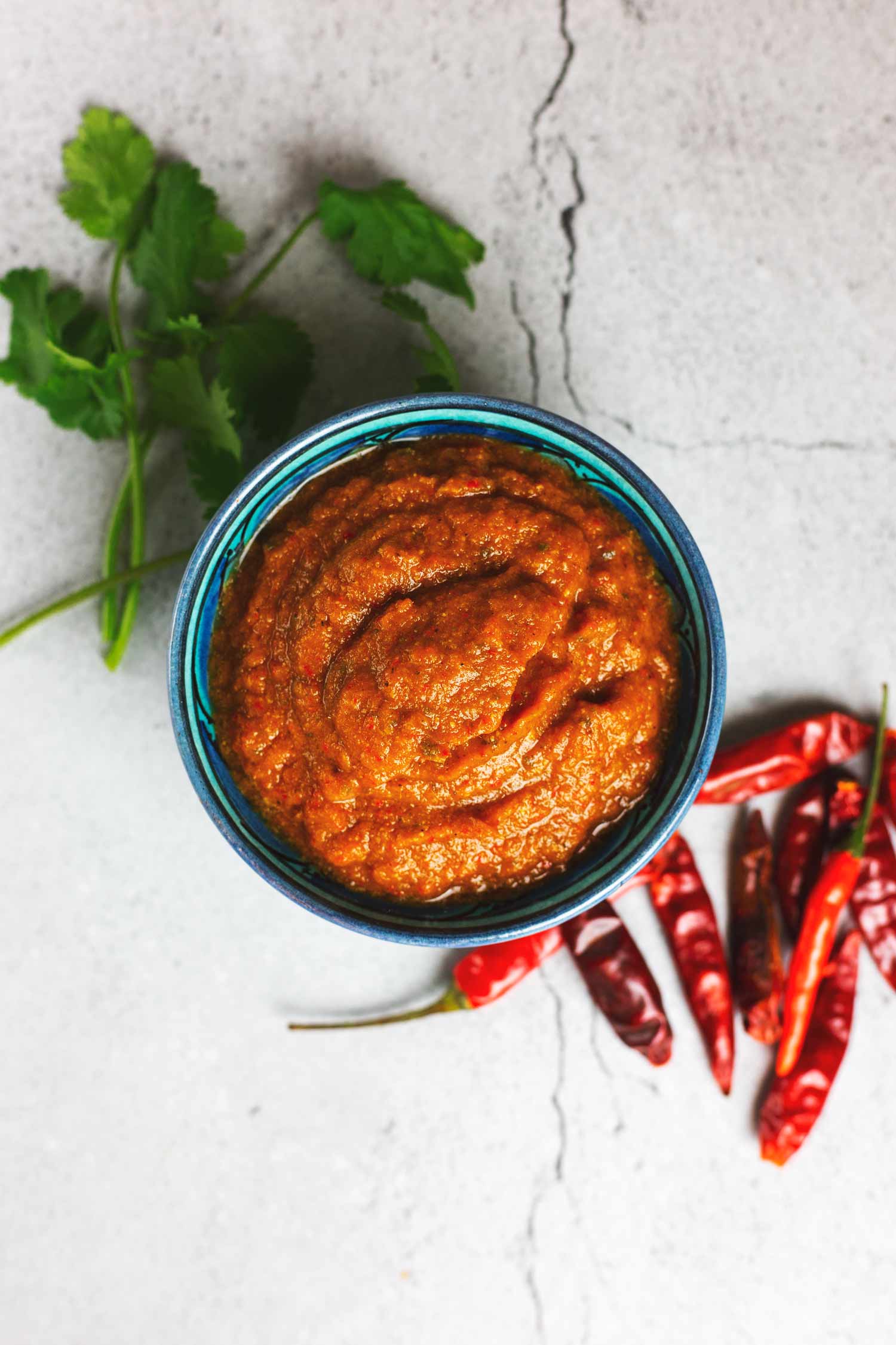 Thai red curry paste in a bowl